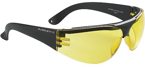 SWISSEYE Outbreak Protector Sportbrille (100% UVA-, UVB- und UVC-Schutz, gummierte & geriffelte Bügel, splitterfreies Material PC, inkl. Mikrofaserbeutel und Schweißband), black