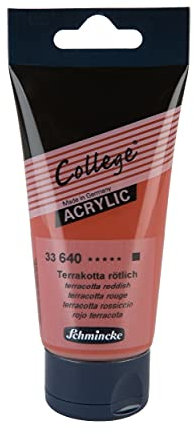 Schmincke - College Acrylic, Terrakotta rötlich in 75 ml-Tube, 33640013, Acrylfarbe mit Künstler-Pigmenten in hoher Konzentration, deckend und lasierend, lichtecht, seidenmatt