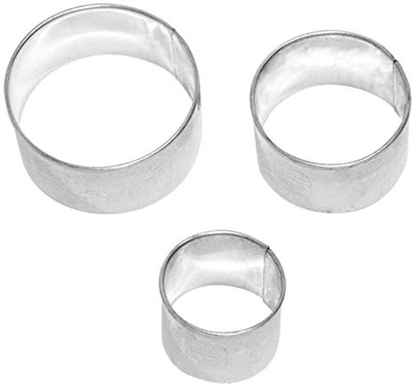 Birkmann 1010709510 Ausstechform Kreis glatt, 3-Fach Terrasse, Kunststoff, Grau, 5 x 3 x 2 cm