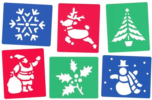 Major Brushes Abwaschbare Weihnachtsschablonen, 6er-Pack