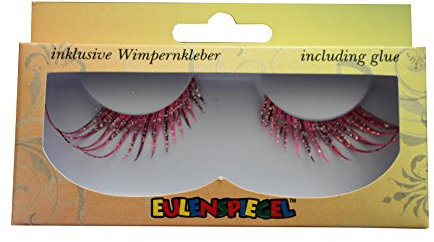 Eulenspiegel 001363 - Künstliche Wimpern, Cabaret Pink, 1 ml Spezial-Wimpernkleber, Anleitung, für Karneval, Mottoparty