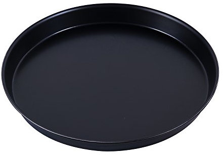 Paderno 11740-24 Teglia Pizza, per Torte e Focacce, Antiaderente, in Ferro Blu, Cucina professionale, per Cottura Elettrica e Gas, Altezza 2.5 cm, Diametro 24 cm