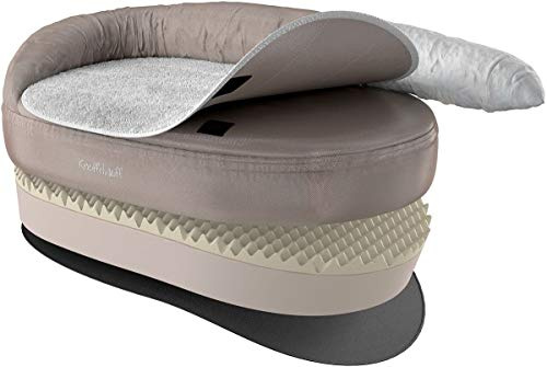 Knuffelwuff Orthopädisches Hundebett Jessy waschbar Hunde ortho bed Hundesofa Hundekorb Hundekörbchen orthopädisch memory Beige 4XL Übergröße 155 x 105cm