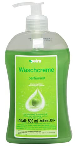 Petra Cremeseife Pumpflasche 500ml (12 Stück, Grüner Apfel) (Artikelnummer 10724, grüne Seife mit Apfelduft)