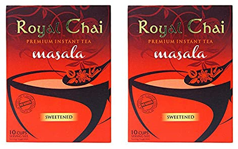 Royal Chai - Premium loesliches Tee Pulver - Masala Geschmack (gezuckert) 220g *2 Doppelpack