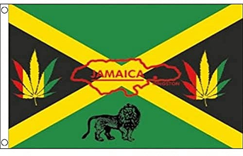 AZ FLAG - Bandera Jamaica Reggae - 150x90 cm - Bandera Jamaicana Rasta 100% Poliéster Con Ojales de Metal integrados - 110g - Colores Vivos Y Resistente A La Decoloración