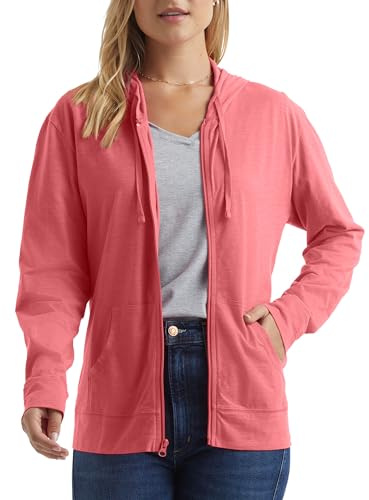 Hanes womens Slub Jersey fashion hoodies, Briny Pink, Small US