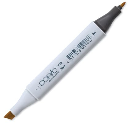 Copic Classic Coloured Marker Pen - (Y-26) Mustard, For Art & Crafts, Colouring, Graphics, Highlighter, Design, Anime, Professional & Beginners, Art Supplies & Colouring Books