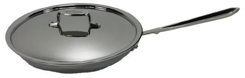 All-Clad 41126 Stainless Steel Tri-Ply Bonded Dishwasher Safe Fry Pan with Lid / Cookware, 12-Inch, Silver by All-Clad