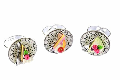 Miniblings Torte Kuchen Ring - Torte Kuchen - Handmade Modeschmuck I Fingerring mit Motiv I verstellbar one Size