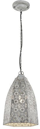 Trio Leuchten Pendelleuchte Irene Metallschirm Grau antik 302300161