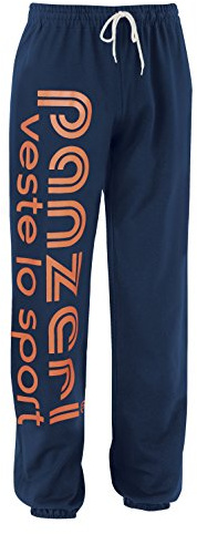 panzeri Pantalon Jogging Uni H - Bleu Marine/Orange Fluo S