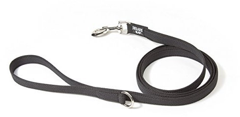 IDC Color & Gray gumierte Leine, 20 mm x 1,8 m mit Schlaufe und D-Ring, Schwarz-Grau