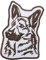 Wolfszeit Aufnäher Schäferhund - Untergrund: weiß - Stickerei: Dunkelbraun (24x16cm)