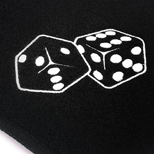 Autoteppich Stylers STICK-Würfel000858 Passform Fußmatten mit Stick (Würfel) in Weiss und Rand in schwarz