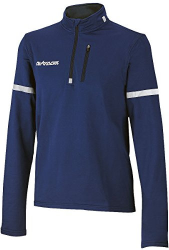 Airtracks Herren Winter Thermo Fahrradtrikot Langarm - Fleece Laufshirt - Quick Dry Funktionsshirt - Warm - blau - XL