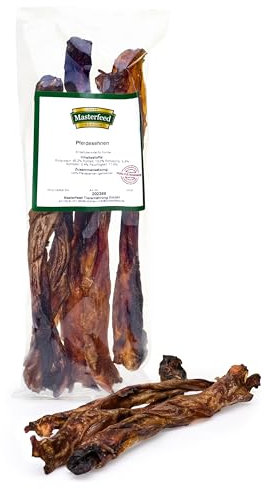 Masterfeed Pferdesehnen 10 cm, Getrocknet, 100% Natürlich, Kauartikel für Hunde, 500 g