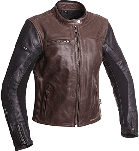 SEGURA Nova Damen Motorrad Lederjacke, braun/schwarz, 40