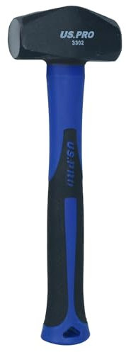 US PRO Tools Double Faced 2Lb lump Hammer with TPR Handle Rubber Grip 3302