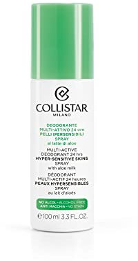 Collistar multiaktives 24-Stunden-Deodorant für hypersensible Haut, ökologisches Deo-Spray ohne Gas, sanft zur Haut, frei von Alkohol und Parfüm, 100 ml