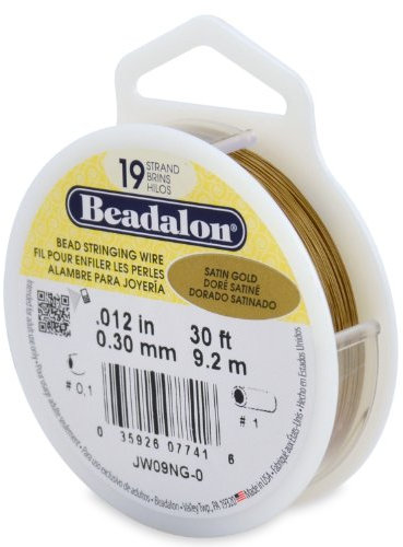 Beadalon 24 Strand Stainless Steel Bead Stringing Wire, Satin Gold