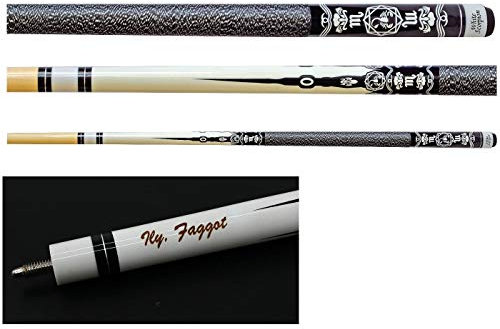 Ludomax White Scorpion - Ahorn Pool Queue mit Tattoo Design, Geschenk Idee mit Gravur
