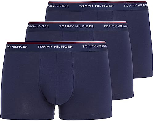 Tommy Hilfiger Men's 3 Pack Trunks Underwear, Multicolor (Peacoat), L
