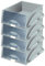 Leitz Ablagekorb A4, 4er Pack, Ideales Sortier- und Ablagesystem für Poststellen und Kopierräume, Grau, Sorty, 52310085