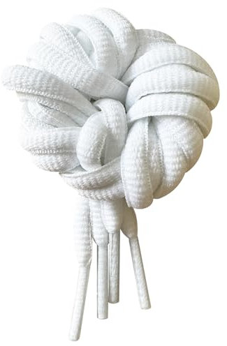 Smart Laces 120cm /47” White Round Oval Sports Shoe Laces, look great in Trainers for Tennis Sports Basketball Football boots Athletics Runners Sneaker & Trainer Half Round Shoe Laces