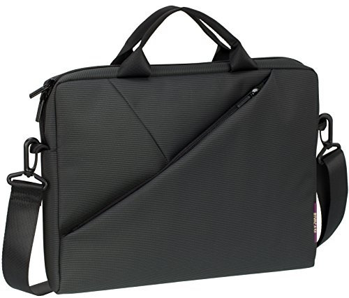 RIVACASE Notebooktasche Laptoptasche bis 13.3 Zoll – ultraflache Schultertasche für Notebook Laptop mit gepolsterten Fächern und viel Stauraum / Grau