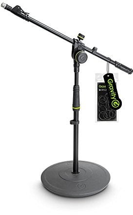 Gravity MS 2222 B - Short Microphone Stand with Round Base and 2-Point Adjustment Telescoping Boom