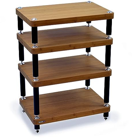 Atacama Evoque ECO 60/40 SE Hi-Fi Stand (4 Shelf) (Dark Bamboo & Satin Black)