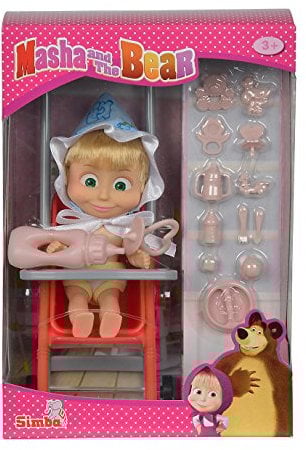 Simba 109301957 - Mascha und der Bär Mascha Puppe im Buggy