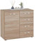 CARO-Möbel Kommode Sideboard Schrank Chicago in Sonoma Eiche, mit Tür und 4 Schubladen Highboard
