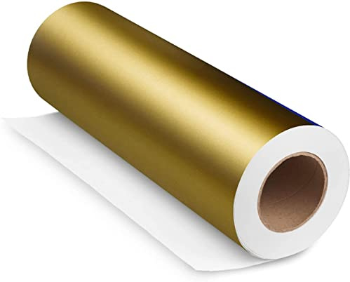 Möbelfolie selbstklebend - Klebefolie Auto außen glänzend - Plotterfolie Folie 5m Rolle matt, 100 cm Höhe für Wandtattoos gold - Markierungen, Beschriftungen und Dekorationen - Klebefolie Auto außen