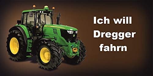 Nummernschild und Namensschild kompatibel mit John Deere selbst gestalten und bedrucken lassen ✓ Bulldog ✓ Trecker ✓ Trekker ✓ Ideale Geschenkidee | Individuelles Aluminium-Schild | Autoschild mit Namen & Spruch beschriften | Aluschild, Kfz-Kennzeichen-Schilder mit Wunschtext