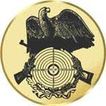 S.B.J - Sportland Pokal/Medaille Emblem, Motiv Schießen, Durchmesser 50 mm, Gold