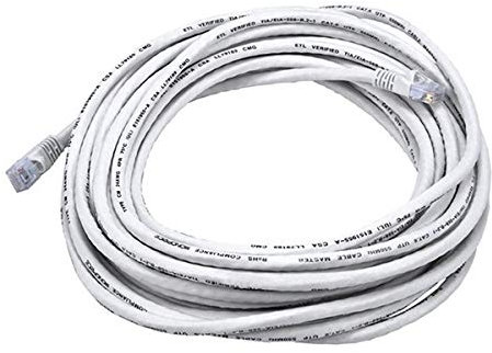 Monoprice Cat6 Ethernet Patch Cable - 30 Feet - White | Network Internet Cord - RJ45, Stranded, 550Mhz, UTP, Pure Bare Copper Wire, 24AWG