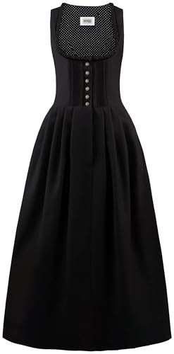Stockerpoint Damen Zenta3 Maxi Dirndl ohne Schürze, schwarz, 38