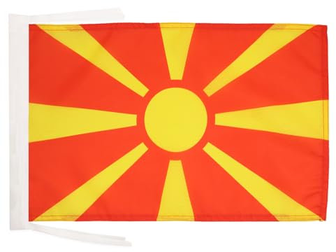 AZ FLAG - Flagge Mazedonien - 45x30 cm Mit Kordel - Makedonische Fahne 30 x 45 Cm - Flaggen