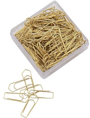 Wedo 9101500 Büroklammer (aus Metall, 26 mm, in Klarsichtdose) 140 Stück, messinng