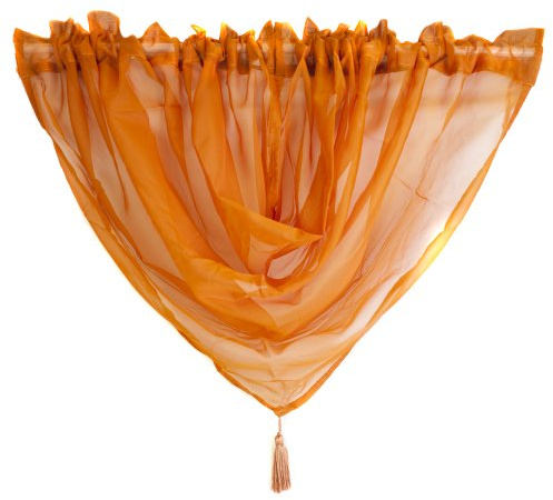 Luxury Orange Voile Swag With Tassel