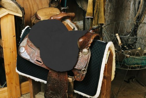 Engel Reitsport Lammfell Sattelsitzbezug Western Farbe anthrazit grau (Sabez 2, ohne Hornausschnitt/Horndurchlass)