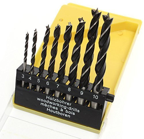 Topzone? 8 Pieces 1/8 - 3/8 Brad Point Drill Bits Set for Wood by Topzone