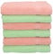 Betz Handtuch 6er Pack Handtücher Set Palermo Größe 50x100 cm 100% Baumwolle - gut trocknend, leichte Qualität - ideal für Sport, Strand, Reisen Farbe apricot und grün