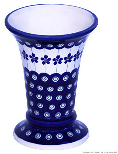 Original Bunzlauer Vase / Blumenvase im Dekor 166a