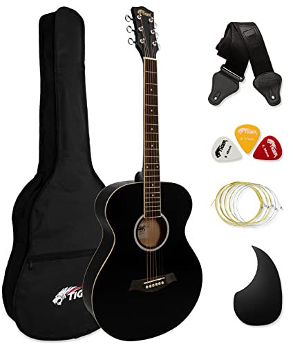 Tiger ACG2-BK Elektro-Akustische Gitarre Set - Schwarz