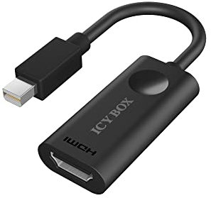 Icy Box IB-AC506 Mini DisplayPort 1.2 zu HDMI Adapter (bis 4096x2304 und 3840x2160 Pixel) schwarz