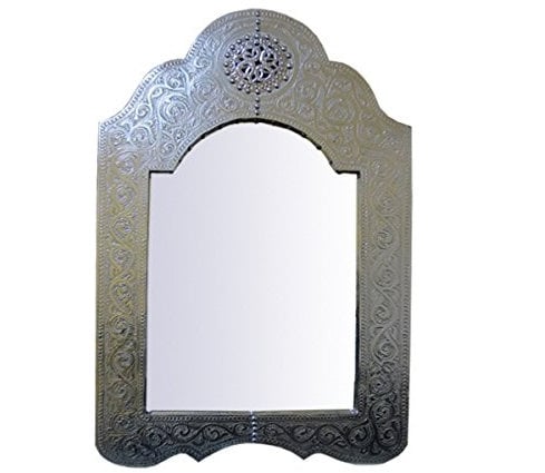 Saharashop Orientalischer Spiegel Silber groß 80 x 50 cm