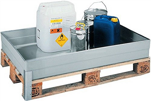 CEMO | GFK-Paletten-Auffangwanne | mit Zulassung | ohne Arretierungsnocken | ohne Gitterrost